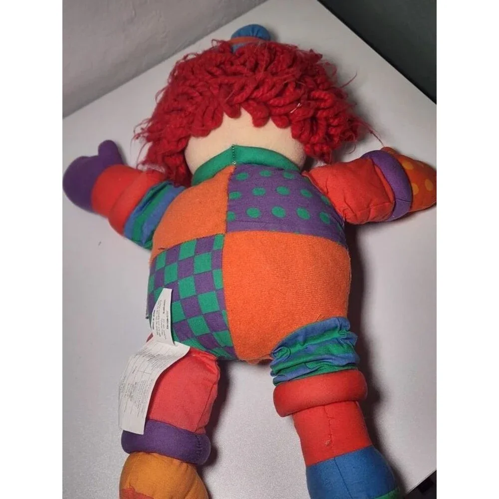 Gymboree Gymbo Baby Clown Plush Doll 16” Color Block Pockets Vintage Stuffed Toy